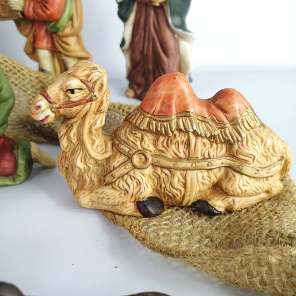 Vintage Ceramic Nativity Scene Christmas Danson Decor 11 Pieces Hand Painted - Picture 6 of 14